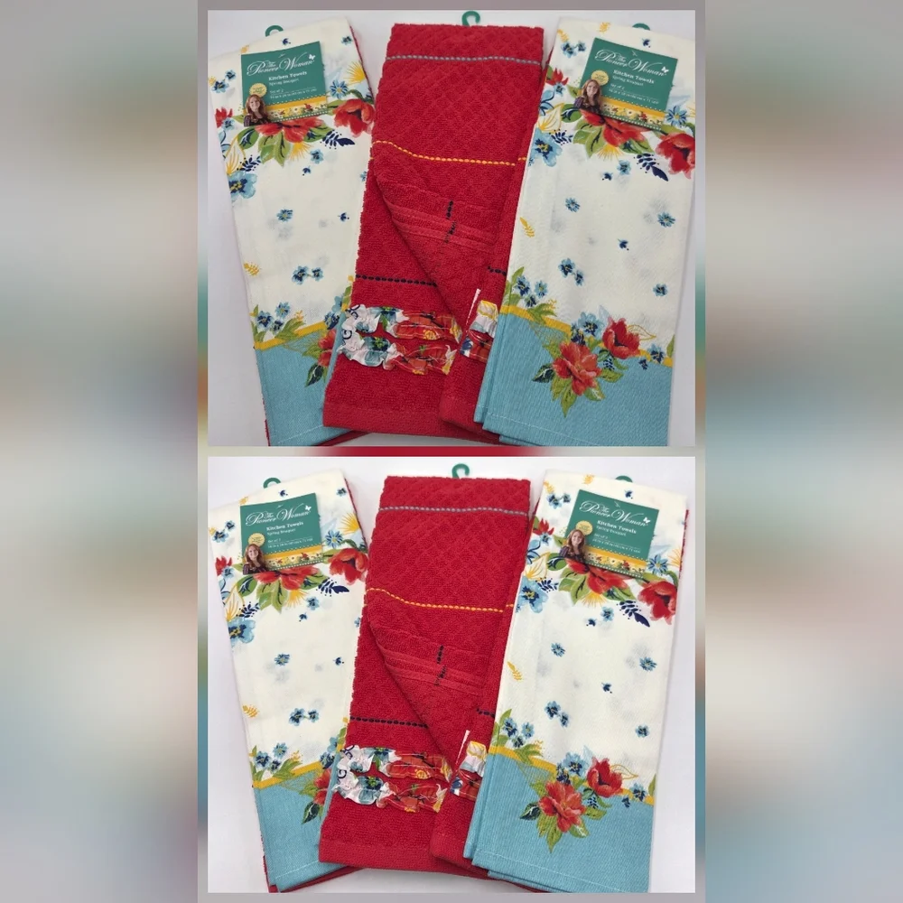 6 Set 2pc The Pioneer Woman Floral Kitchen Towels - Spring Bouquet